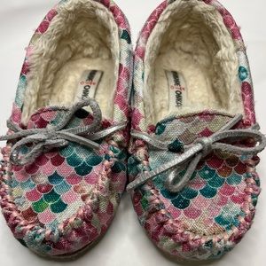 Minnetonka Toddler Mermaid Faux Fur Slippers